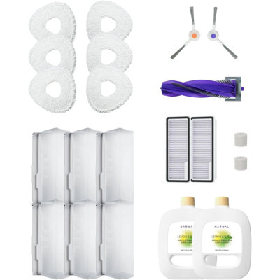 Narwal Freo X Ultra Robot Vacuum Accessory Pack - Replacement Floating Brush, Side Brushes, Filters, Mop Pads, Dust Bags and Floor Cleaner - Washable and Disposable Parts Kit