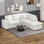 Canapé-lit modulaire escamotable avec méridienne de rangement, canapé d'angle modulaire en L avec ports USB, porte-gobelets-118010318