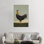 Coq faisant face à l'Ouest - reproduction d'art murale encadrée