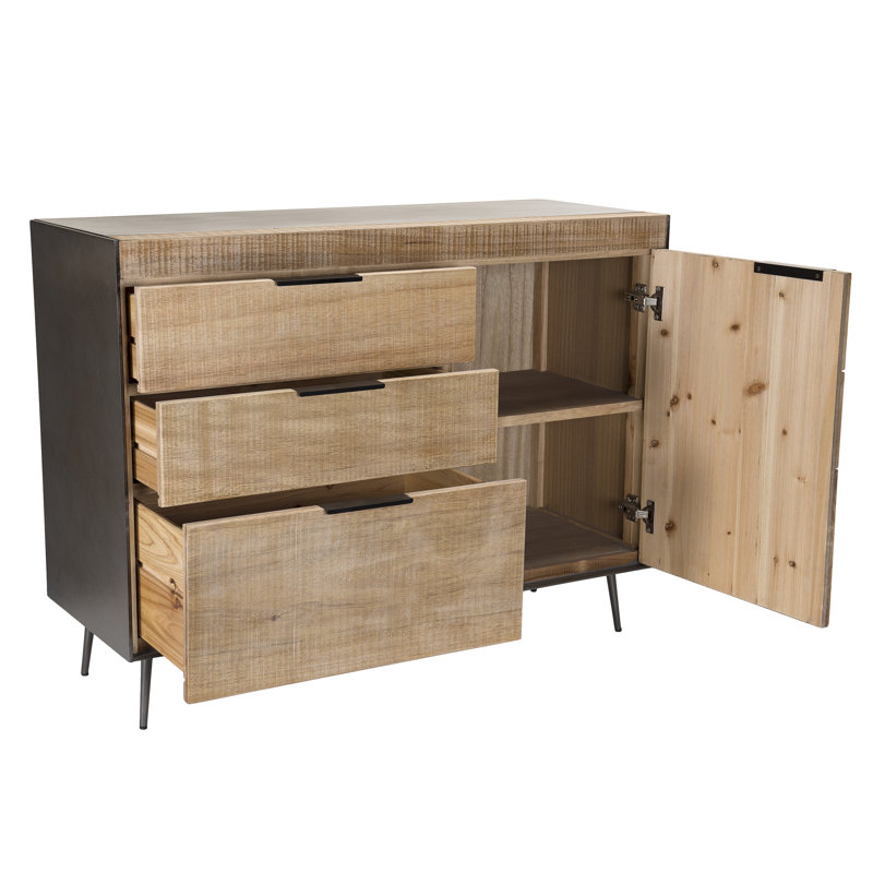 Ayala Solid Wood 106cm W 3 - Drawer Chest of Drawers