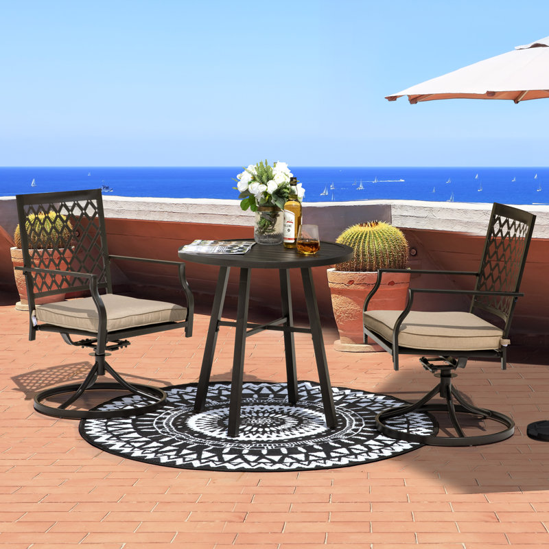 Juleimy Toile Indoor / Outdoor Rug, Round 5'