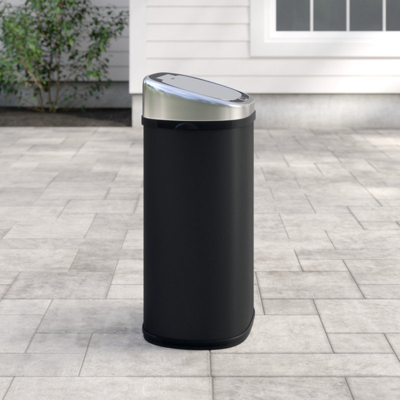 Steel Motion Sensor Kitchen Trash Can - 58L, Black