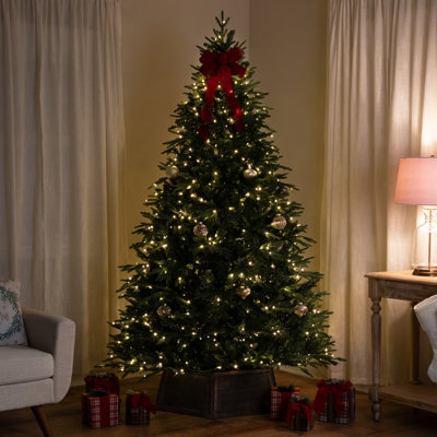 Arbre de Noël artificiel pin pré-éclairé Real Touch - DEL blanc chaud