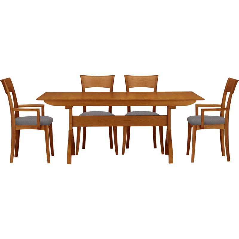 Sarah 5 - Piece Dining Set, Autumn Cherry, Coffee Leather