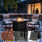 30" 50000 BTU Propane Fire Pit Table – Square Ceramic Top Outdoor Heater with Lid, Waterproof Cover & Lava Rocks