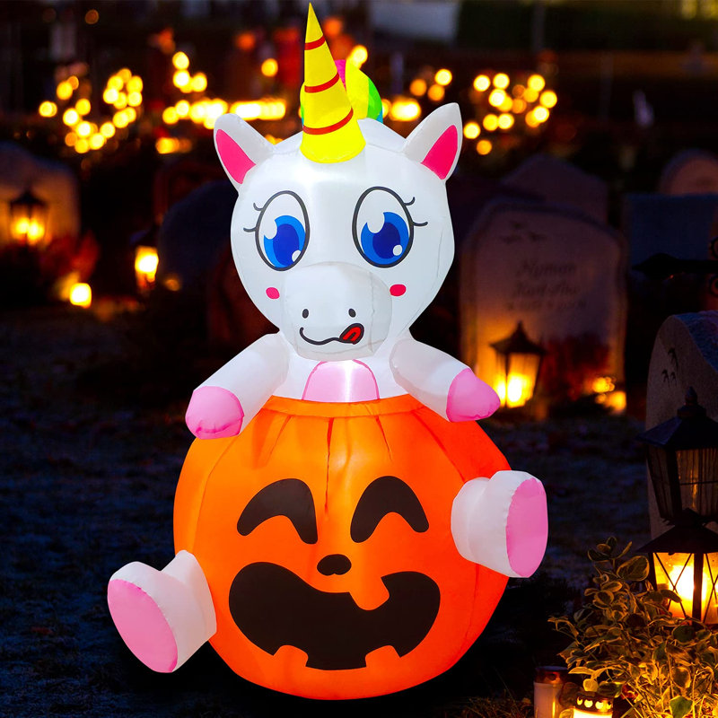 Licorne gonflable en citrouilles