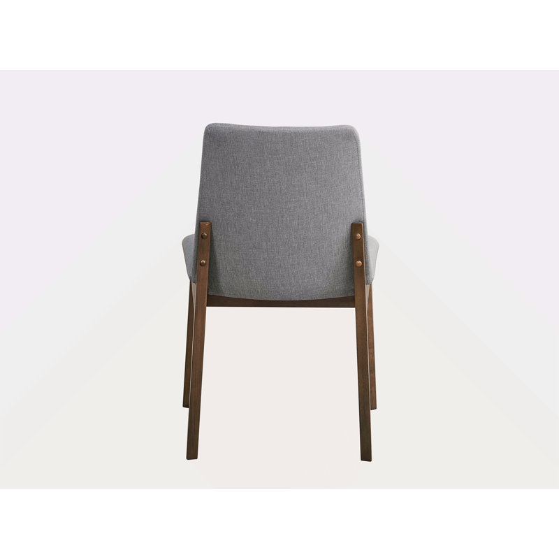 Ensemble de 2 chaises d'appoint Kaela en tissu gris clair et finition noyer