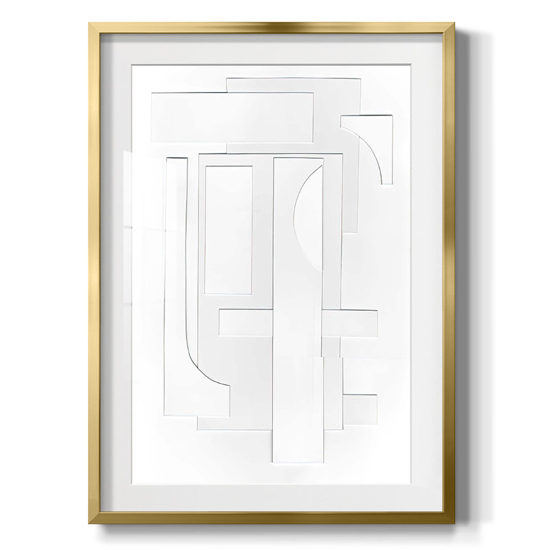 Blanc géométrique I - impression encadrée, H 28,5 po x l 20,5 po
