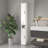 Tall Bathroom Storage Cabinet with Adjustable Shelves, Slim 2 Doors Freestanding Design for Small Spaces and Home Organization