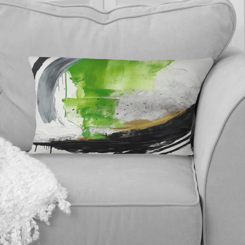 Coussin décoratif vert et noir «I»
