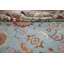Tapis oriental bleu clair à motif floral Oushak 8 x 10