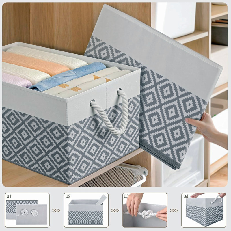 Storage Bins, 3-Pack Large Storage Box