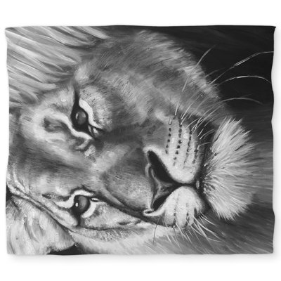 Lion and Lioness Black & White Duvet Cover for Home Decor