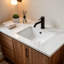 Lavabo de salle de bain rectangulaire en céramique blanc laiteux de 40 cm (16 pouces) à encastrer sous plan avec trop-plein