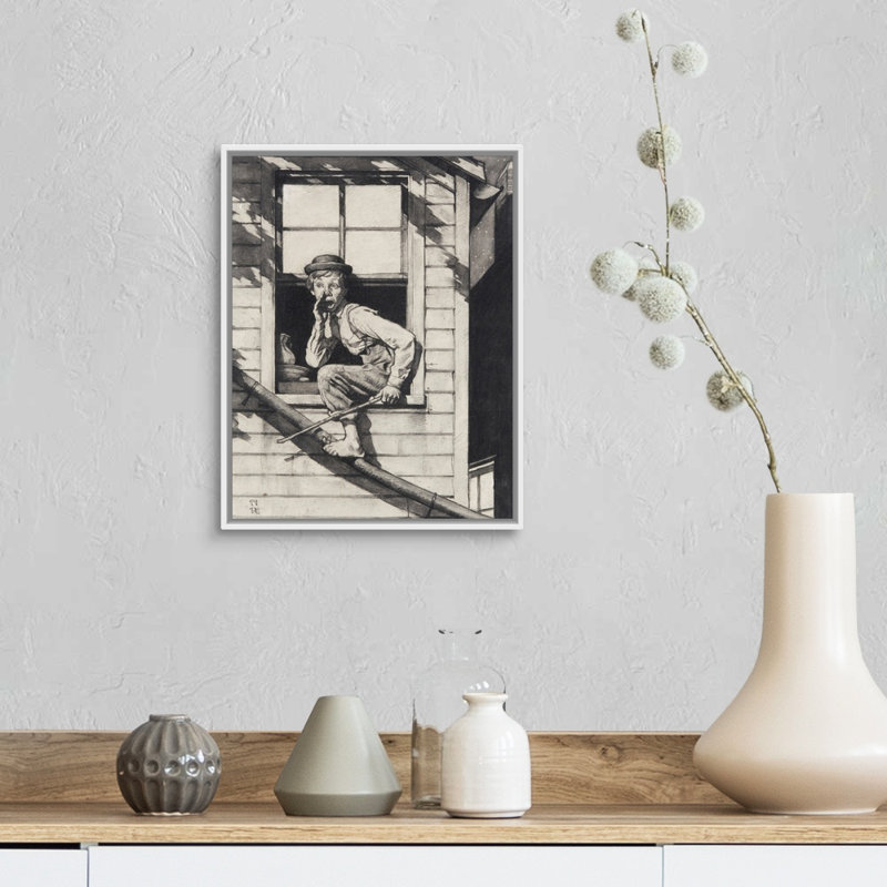 Art mural sur toile Tom Sawyer, H 16 po x l 13 po x P 1,75 po, Cadre flottant blanc
