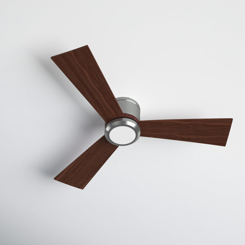 Rodrick Ceiling Fan with LED Lights, 56 inches, Brushed Steel with Silver/Walnut Blades