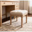 Petit banc rembourré, banc carré rembourré avec repose-pieds rustique, tabourets de coiffeuse pour la chambre à coucher, beige 15,75 po x 15,75 po x 15,75 po