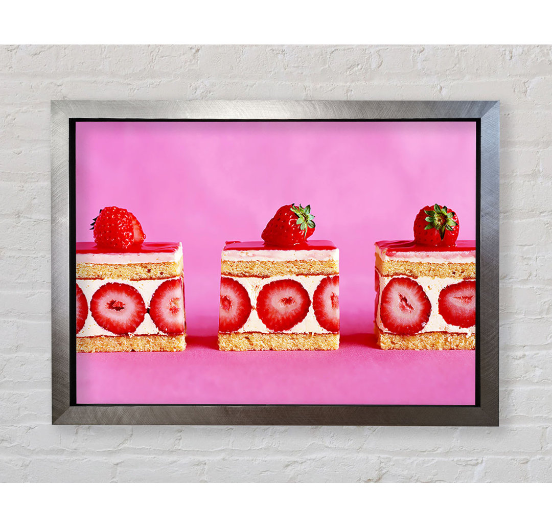 Strawberry Cake Delight - Einzelne Bilderrahmen Kunstdrucke