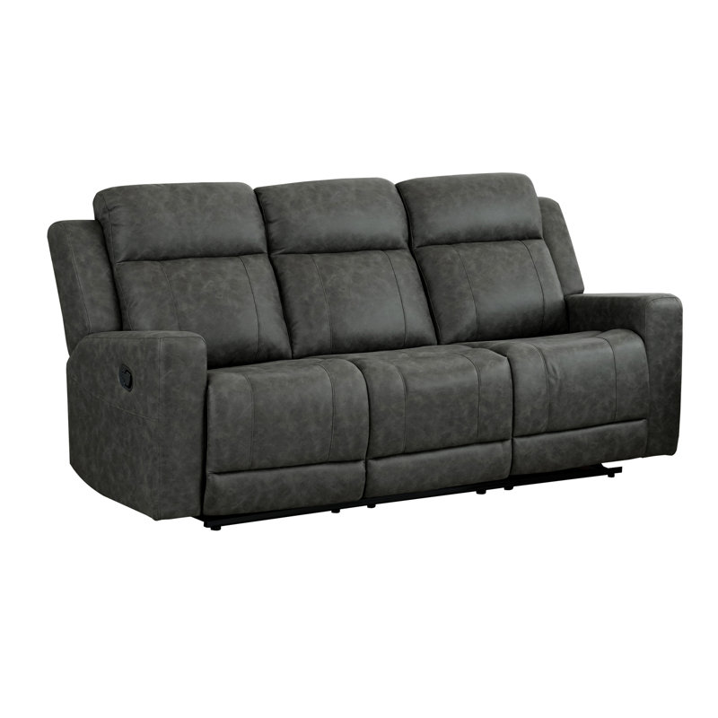 Canapé inclinable double, microfibre polie gris anthracite, Charcoal