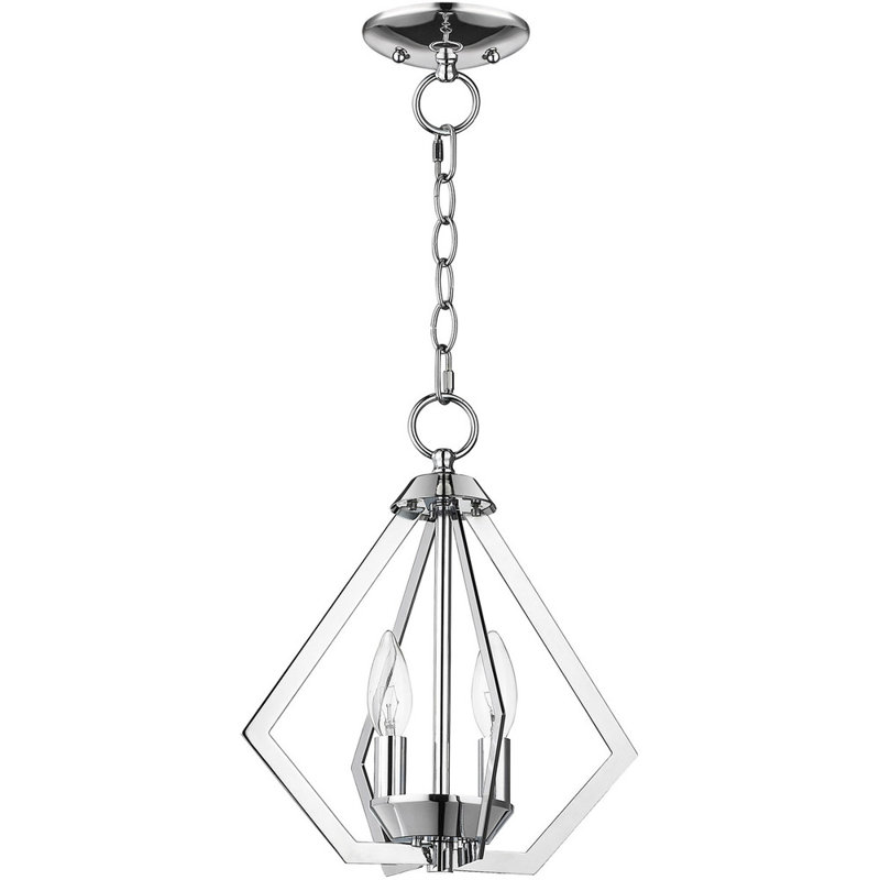 Lustre géométrique à 2 lumières Cathelijne, Chrome poli