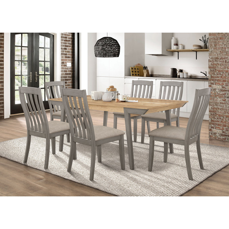 Cleaburn Heritage Design - Hastings 7-Piece Rectangular Dining Table Set, Grey, Grey