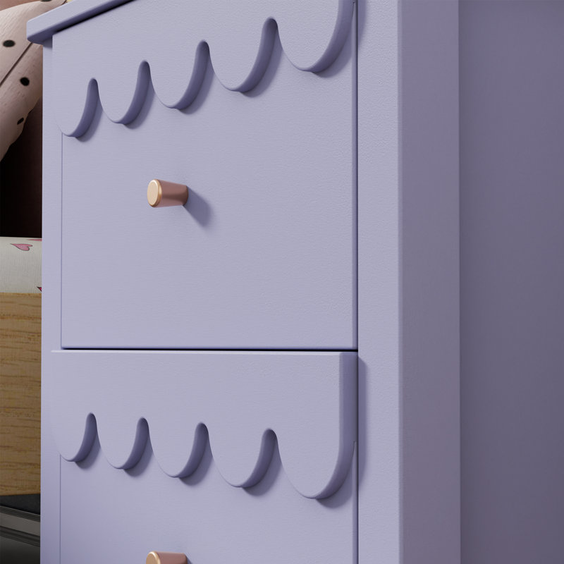 Table de chevet en forme de nuage de 19,7 po Dorlan, Violet