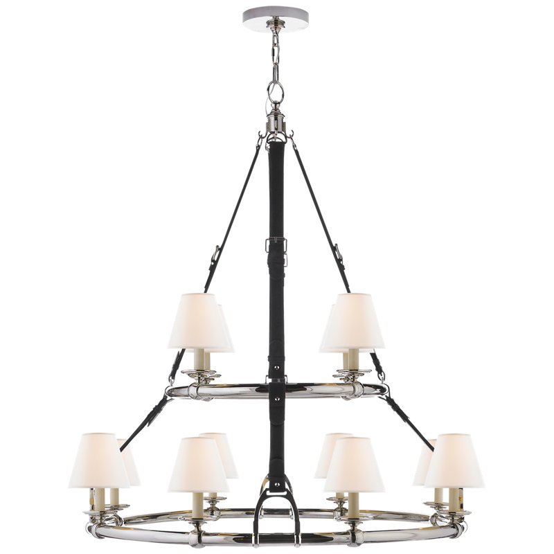 Ralph Lauren Westbury 12 Light Chandelier, Polished Nickel