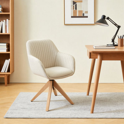 Upholstered Swivel Office Desk Chair