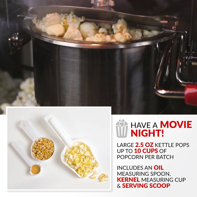 Nostalgia Electrics Nostalgia Vintage 2.5-Ounce Professional Kettle Popcorn  and Concession Cart, 45 Inches Tall, Makes 10 Cups of Popcorn, Kernel  Measuring Cup, Oil Measuring Spoon and Metal Scoop & Reviews
