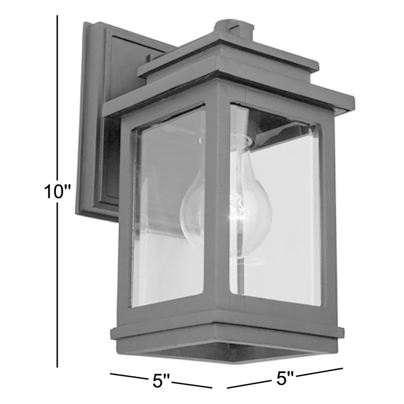 Lanterne murale d'extérieur en verre biseauté H 10 po Fremont, Noir