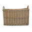 Large Rectangular Hessian Lined Wicker Storage Basket