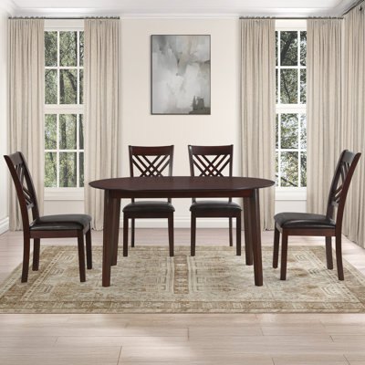 Adrian Oval Wood Dining Table Set