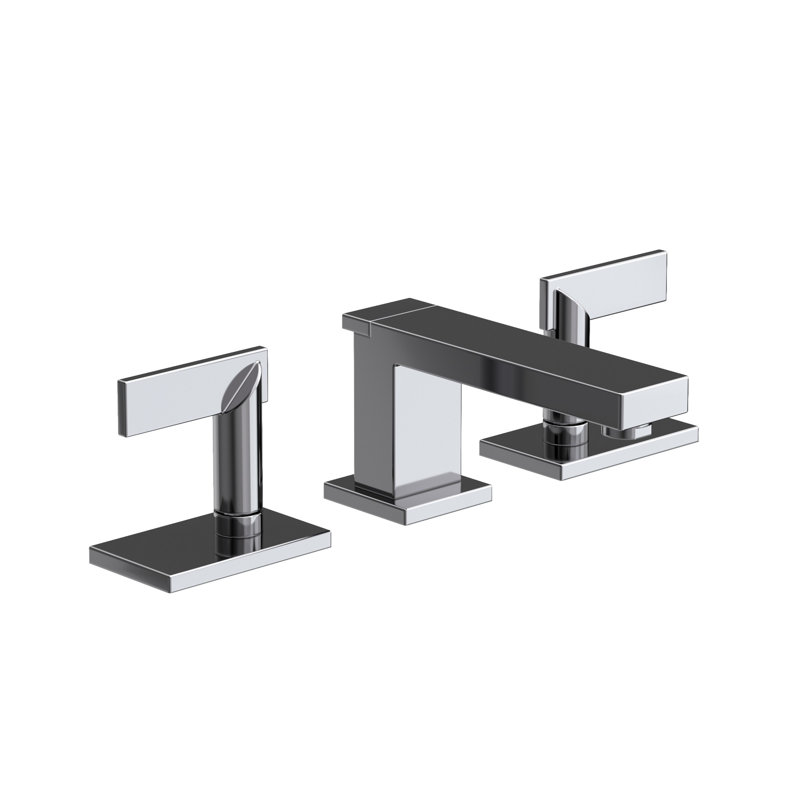 Metro Widespread Bathroom Faucet with Drain Assembly, Midnight Chrome