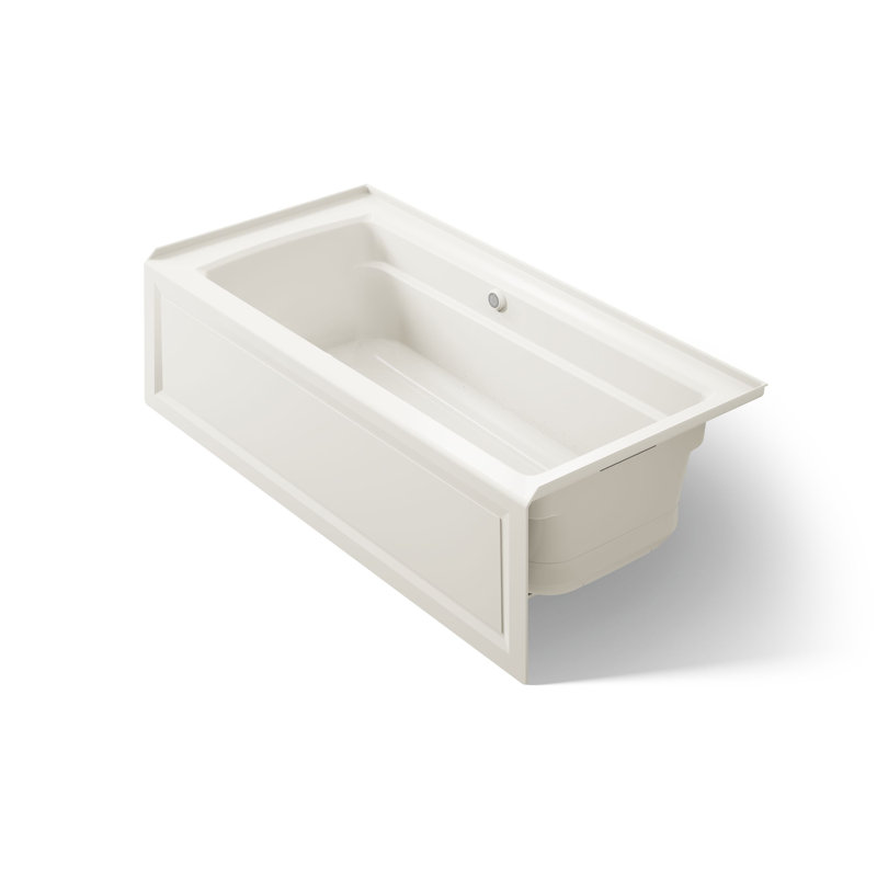 Archer 66" X 32" Integral Apron Heated Bubblemassage Air Bath with Bask Heated Surface and Right-Hand Drain, Biscuit, Right