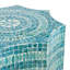 Tabouret 17 po x 17 po x 20 po avec motif Capiz, bleu multi