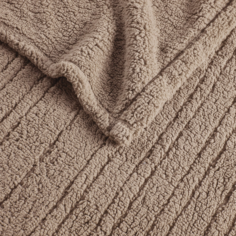Twin Brown Sherpa Reversible Heated Blanket