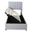 Lit simple tapissier avec espace de rangement hydraulique spacieux, capacité pratique grise,
