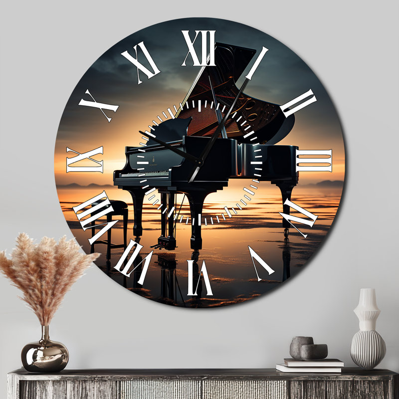 Piano Symphony In Silhouette I - Music Piano White Face, Surdimensionné