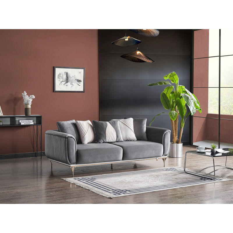 Peranza, causeuse et fauteuil d'appoint , Gris foncé