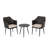 3-Piece Chat Table Set: 1 Table + 2 Chairs For 2 People