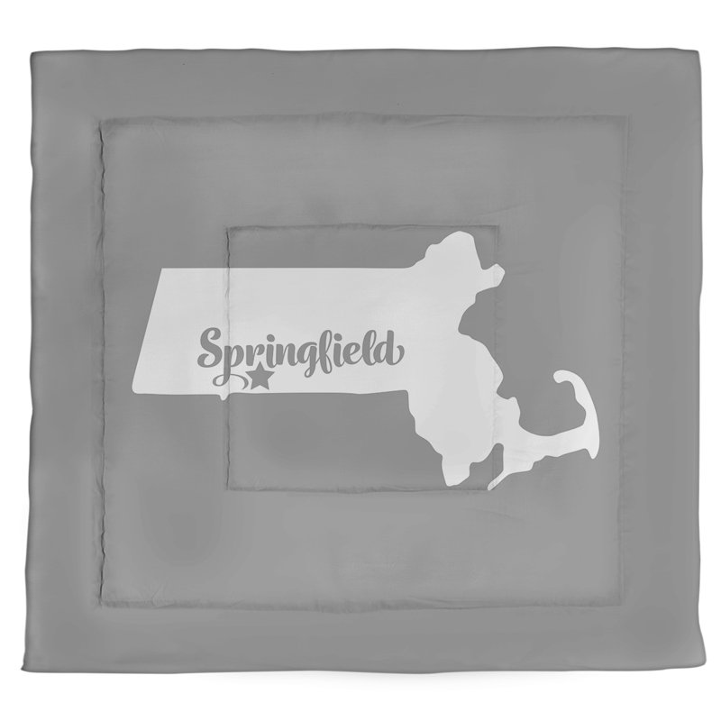 Modern & Contemporary Polyester Percale Comforter, Queen Comforter, Gray