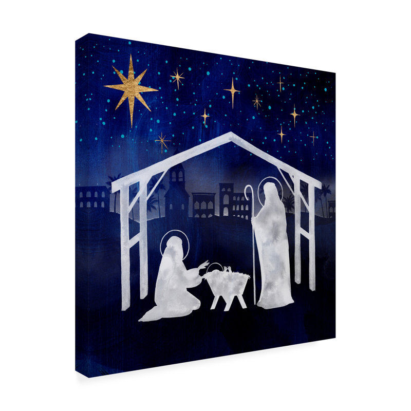 «Winston Porter Grace Popp Midnight Star Of Bethlehem I», art mural sur toile, H 18 po x l 18 po