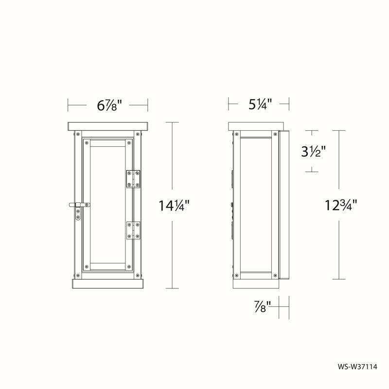 Eliot 1 - Light LED Outdoor Flush Mount, 14" H x 5.25" W x 7" D
