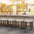 Backless Saddle Counter Height Bar Stool Set of 3 Nailhead Trim Linen Fabric for  Kitchen, Dining Room, Cafe-354238030