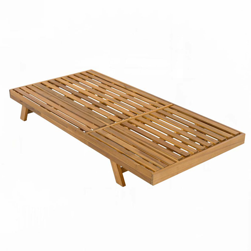 Méridienne pliable en bois d'acacia avec dossier réglable