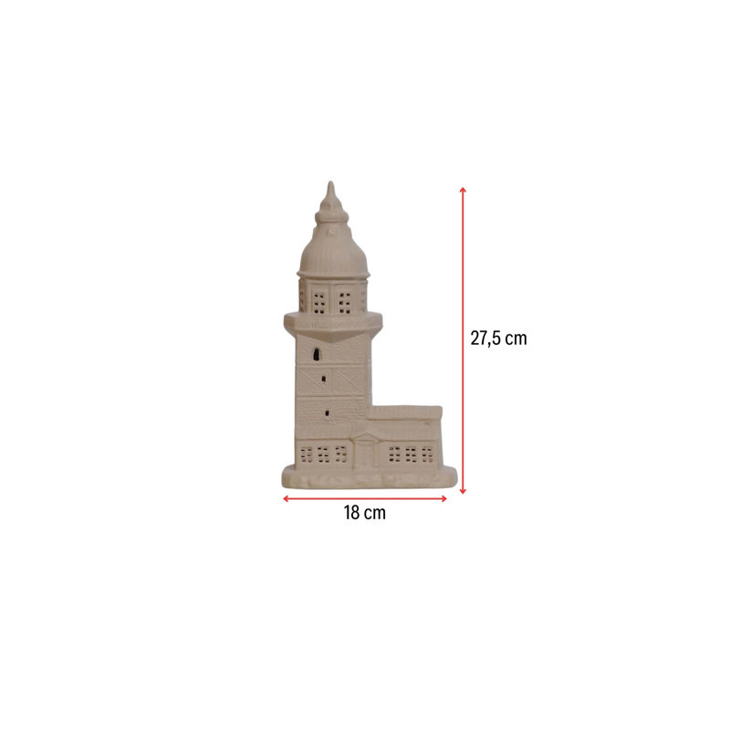 Élégant objet décoratif en céramique, beige, 7,1 x 3,1 x 10,8 pouces | 100% céramique de haute qualité, idéale pour la décoration intérieure | Pièce décorative parfaite pour le salon, la chambre à coucher ou le bureau, design élégant et polyvalent