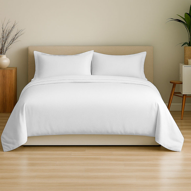 6-Piece Soft Microfiber Sheet Set, White, Full Sheet Set with 4 Pillowcases