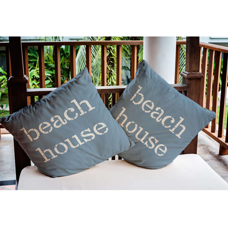 Housse et coussin d'extérieur Beach House, Fumée poussiéreuse, 26 po x 26 po