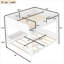 Grand lit superposé détachable axé sur le rangement, cadre de lit en bois pour chambre avec tablettes de rangement intégrées et garde-corps de sécurité, finition blanche