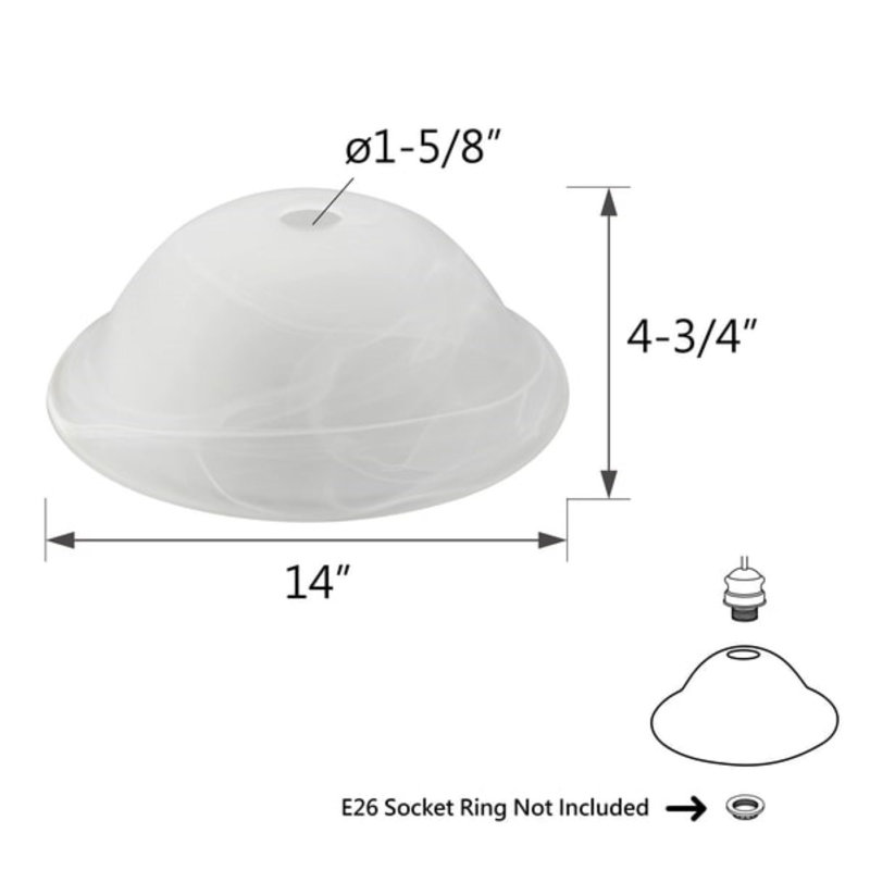 4.75'' H Glass Bowl Glass Shade